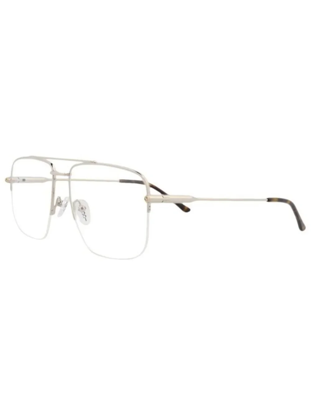 New Gucci Womens Aviator Silver Silver Transparent Fashion Designer Eyeglasses
